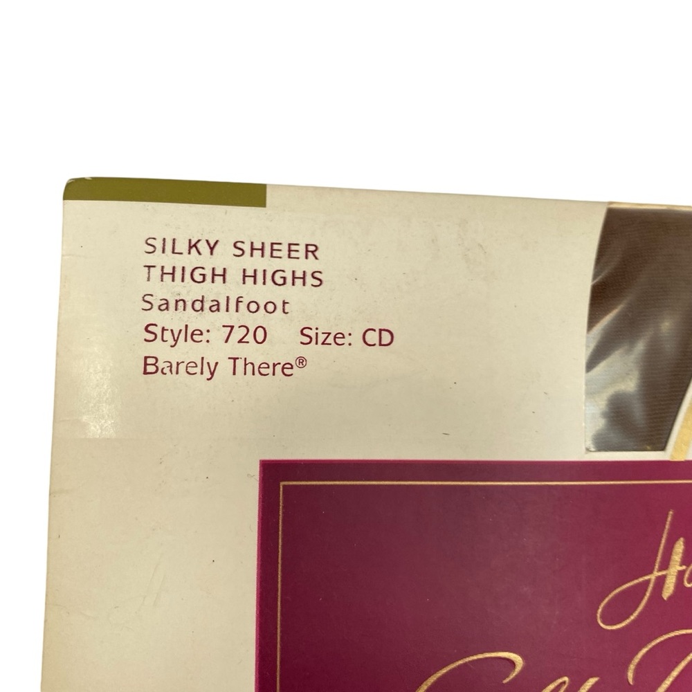 Hanes Silk Reflections Silky Sheer Pantyhose & Thigh Highs size CD vintage Lot - Picture 3 of 5